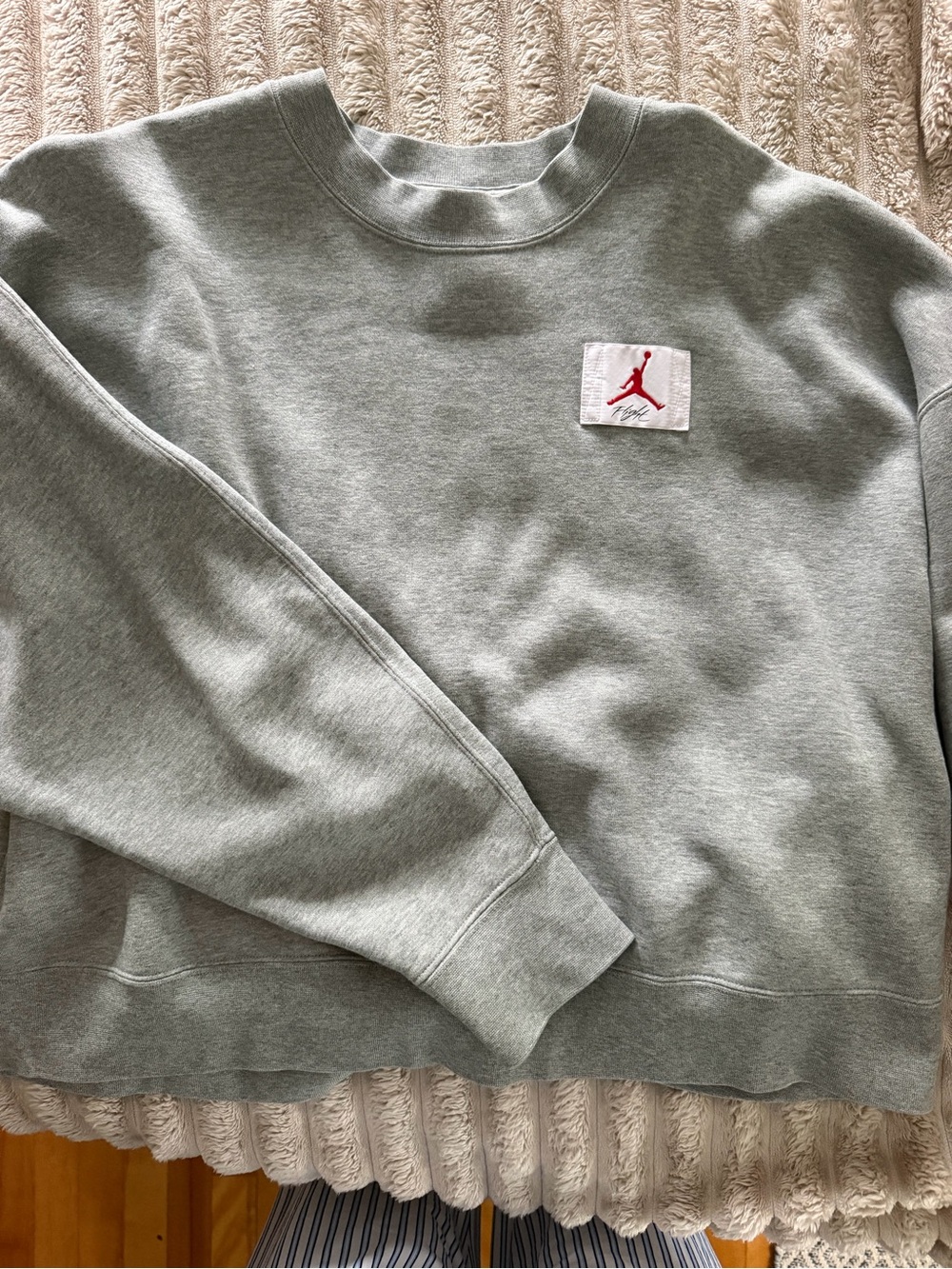 Jordan Boys Light Gray Crewneck Sweatshirt
